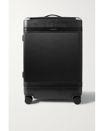 Paravel + Net Sustain Aviator Grand Vegan Leather-trimmed Recycled Hardshell Suitcase - Black