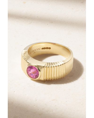 Retrouvai Pleated 14-karat Gold Sapphire Ring - Natural