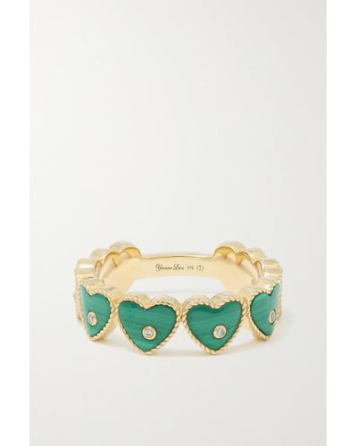 Yvonne Léon Alliance 9-karat Gold, Malachite And Diamond Ring - Green