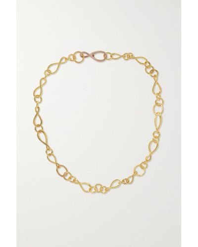 Ole Lynggaard Copenhagen Love Small 18-karat Yellow And Rose Gold Necklace - White