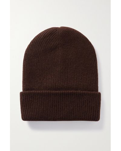 The Elder Statesman Parker Ribbed Cashmere Beanie - Brown