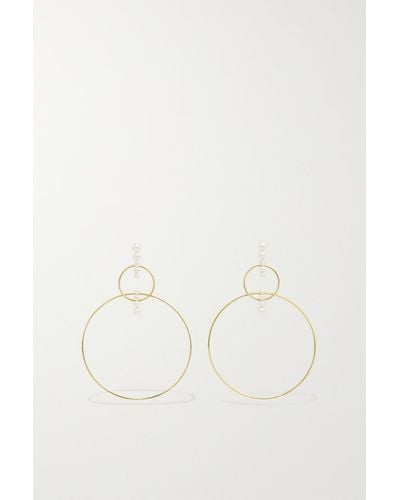 Diane Kordas Double Bar 18-karat Gold Pearl Earrings - Natural