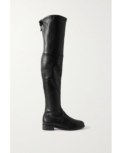 Stuart Weitzman Lowland Bold Leather Over-the-knee Boots - Black