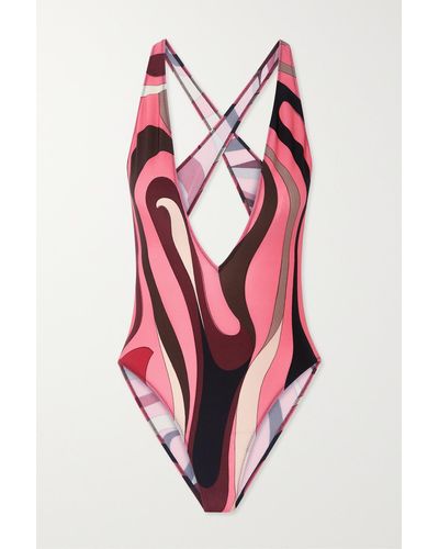 Emilio Pucci Bedruckter Badeanzug - Pink