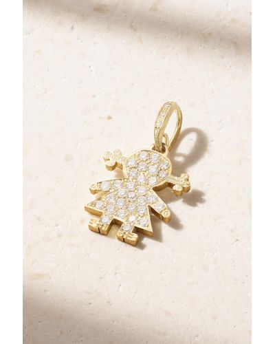Carolina Bucci Mini Baby Girl 18-karat Gold Diamond Pendant - Natural