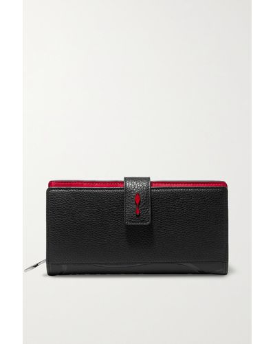 Christian Louboutin Paloma Rubber-trimmed Textured-leather Wallet - Black