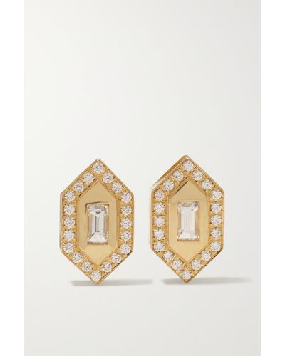 Azlee 18-karat Gold Diamond Earrings - Metallic