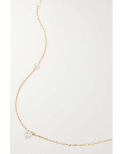 Mizuki Collier En Or 14 Carats (585/1000), Perles Et Diamant Sea Of Beauty - Blanc