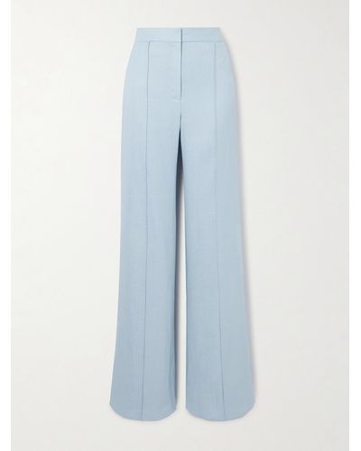 Adam Lippes Pantalon Large En Toile - Bleu