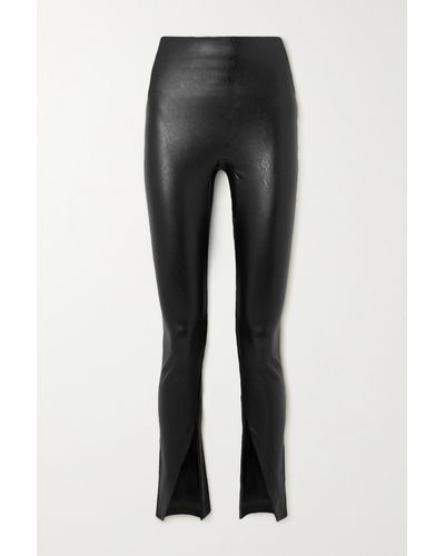 Spanx Faux Stretch-leather Leggings - Black