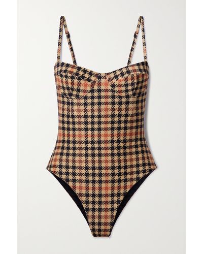 Haight + Net Sustain Vintage Checked Swimsuit - Brown