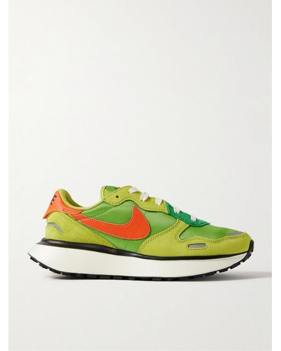 Nike Phoenix Waffle Suede And Leather-trimmed Canvas Sneakers - Green