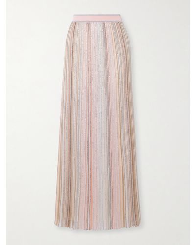 Missoni Sequin-embellished Striped Crochet-knit Maxi Skirt - Pink