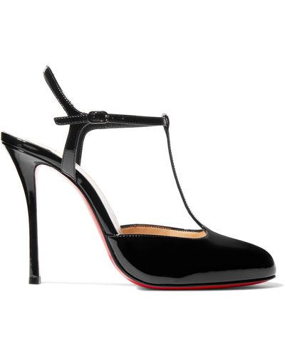 Christian Louboutin Me Pam 100 Patent-leather T-bar Court Shoes - Black