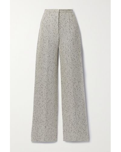 Altuzarra Laski Sequin-embellished Woven Wide-leg Trousers - Grey