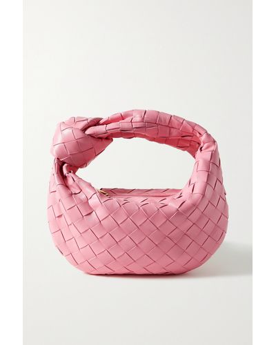 Bottega Veneta Jodie Mini Knotted Intrecciato Leather Tote - Pink