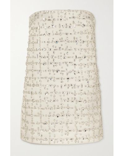 16Arlington Blaise Strapless Crystal-embellished Satin Mini Dress - Natural