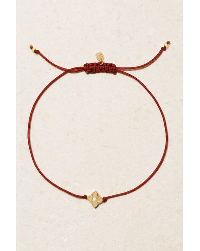 Sydney Evan Morrocan Flower Bead Armband Aus 14 Karat Gold Und Cord Mit Diamanten - Natur