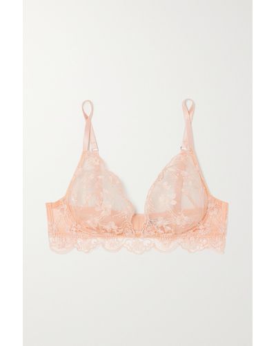 I.D Sarrieri + Net Sustain Loulou Embroidered Tulle Underwired Soft-cup Bra - Pink