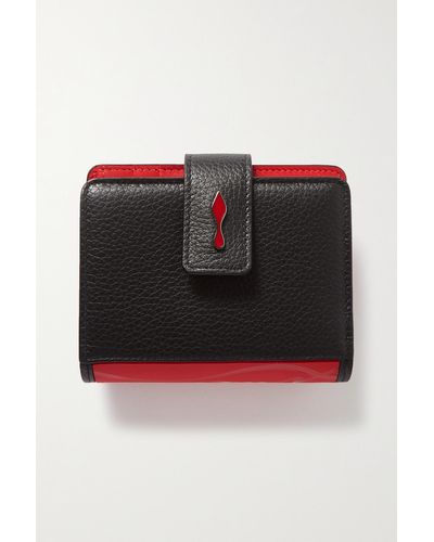 Christian Louboutin Paloma Rubber-trimmed Textured-leather Wallet - Black