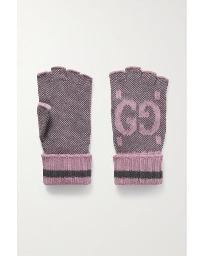 Gucci Fingerlose GG Handschuhe aus Kaschmir - Pink