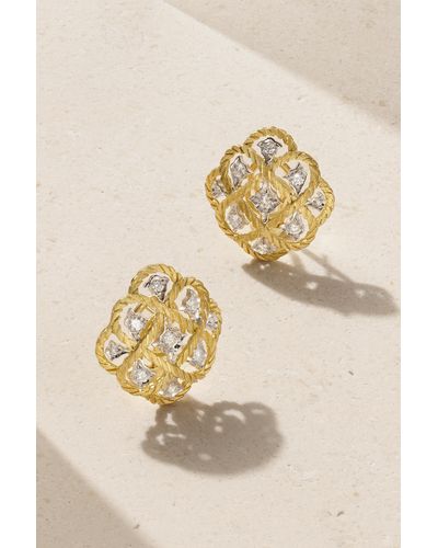 Buccellati Tulle 18k White Gold Drop Down Diamond Earrings - Jewelry