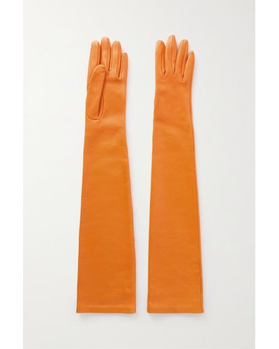 The Row Simon Handschuhe Aus Leder - Orange