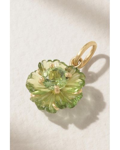 Irene Neuwirth Tropical Flower 18-karat Gold Tourmaline Pendant - Green