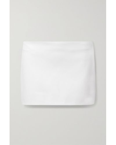 Khaite Jett Leather Mini Skirt - White