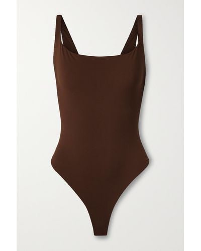 Skims Fits Everybody Thong Bodysuit – Cocoa – String-body Aus Stretch-jersey - Braun