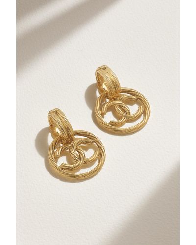 Chanel Gold-plated Hoop Clip Earrings - Metallic