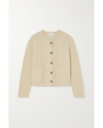 Allude Wool And Cashmere-blend Cardigan - Natural