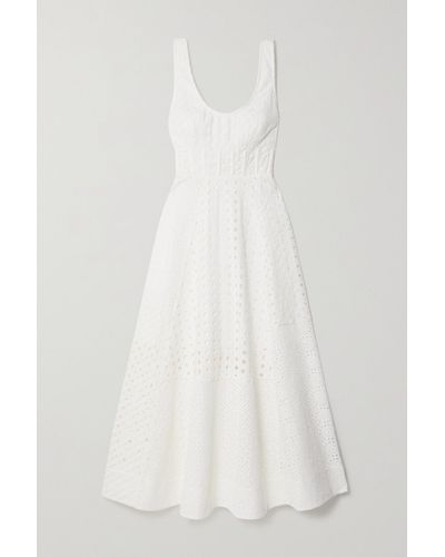 Zimmermann Matchmaker Broderie Anglaise Cotton Midi Dress - White