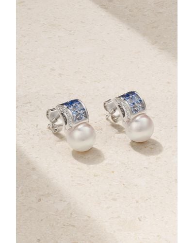 Mikimoto Ocean 18-karat White Gold Multi-stone Earrings - Natural