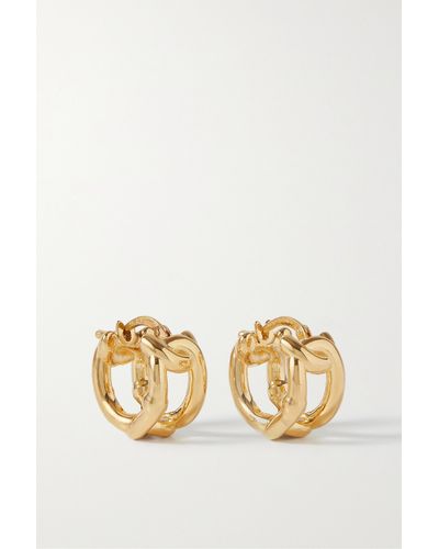 Bottega Veneta Gold-plated And Silver Hoop Earrings - Metallic