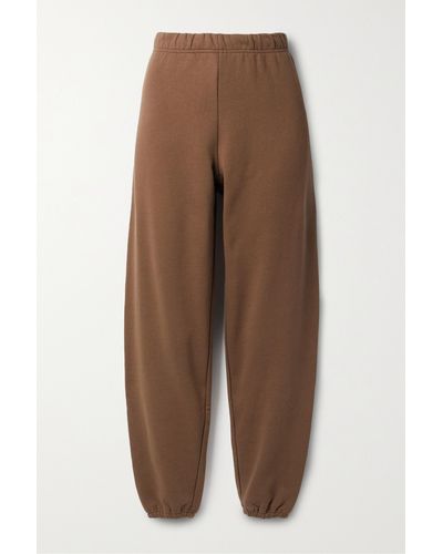 Tory Sport Cotton-jersey Track Trousers - Brown