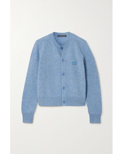 Acne Studios Appliquéd Wool Cardigan - Blue