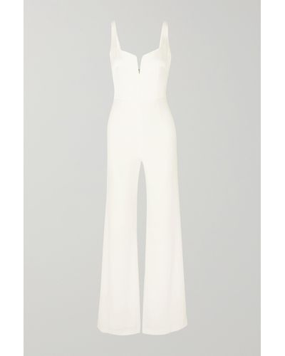 Galvan London Panelled Crepe Jumpsuit - White