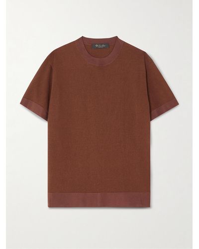 Loro Piana T-shirt Aus Seide - Braun