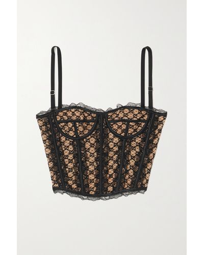 Gucci Gg Supreme Bustier Top - Black