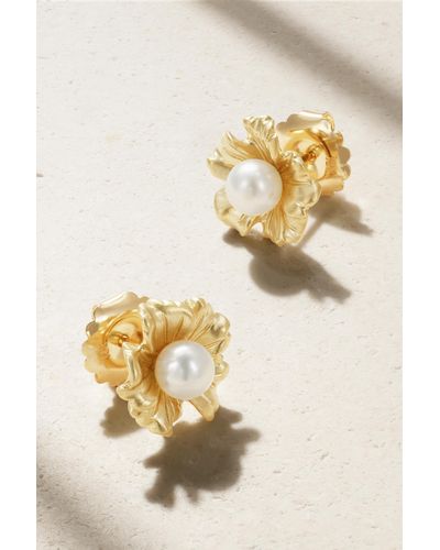 Irene Neuwirth Tropical Flower 18-karat Gold Pearl Earrings - Natural