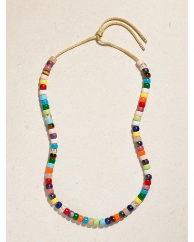 Carolina Bucci Forte Beads Rainbow 18-karat Gold And Lurex Multi-stone Necklace Kit - Yellow