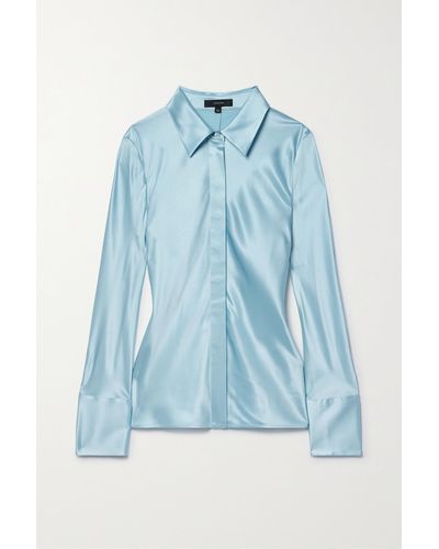 JOSEPH Brunel Silk-satin Shirt - Blue
