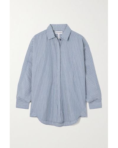 Apiece Apart Kaarina Striped Organic Cotton-poplin Shirt - Blue