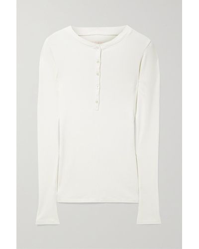 Nili Lotan Jordan Ribbed Cotton-jersey Top - White