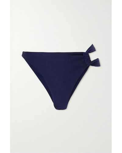 Cult Gaia Charmaine Asymmetrisches Bikini-höschen In Metallic-optik - Blau