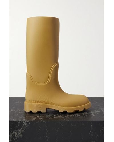 Burberry Rubber Knee Boots - Yellow