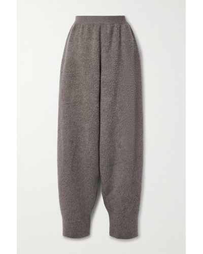 The Row Ednah Brushed Wool Track Trousers - Grey