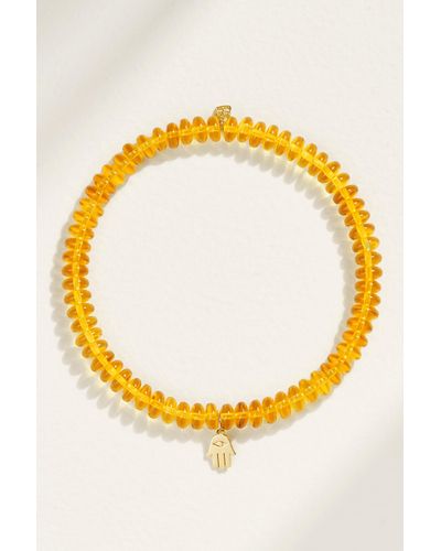 Sydney Evan Pure Hamsa 14-karat Gold Amber Bracelet - Yellow