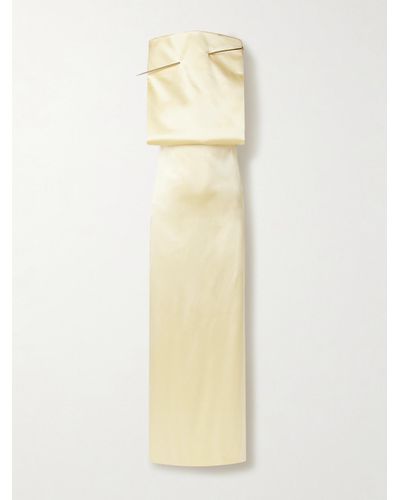 Loewe Open-back Embellished Silk-blend Satin Midi Dress - White